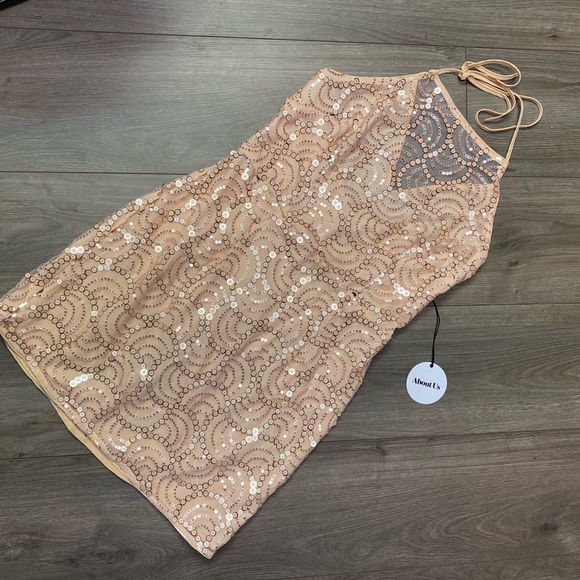 About Us | Revolve Jane Sequin Dress In Peach NEW - Picture 13 of 15